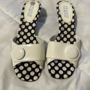 White Vintage Looking Franco Sarto Heels 7/12 Womens